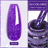 Hivava  -  7ml Sparkling Glitter Gel Nail Polish Shining Sequins Colors Long Lasting For Manicure Soak Off Nail Art Gel Varnishes