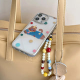 Hivava  Colorful Spots Cat Cute Cover For Iphone 13 Pro Max 15ProMax 12 14 15Pro 13Pro 14Pro 15 Summer Chain Plating Transparent Shell