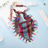 Hivava   -  Bohemia Headband Hairbands Turban Hair Scraf Summer Printing Fringe Triangle Bandana Women Fashion Hair Accessories