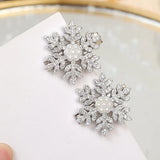 Hivava  -  1/5pcs Winter Rhinestone Snowflake Side Clip Hair Pins Christmas New Year Sweet Cute Pearl Barrettes Female Hair Accessories