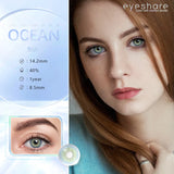 Hivava  Natural Colored Contact Lenses 1Pair Ocean Blue Lenses Beautiful Pupil Yearly Makeup Lens Brown Eyes Contacts Lenses