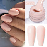 Hivava  -  Jelly Nude Gel Nail Polish 10ml Light Pink Peach Translucent Color UV Light Cure Gel Varnish Nail Art DIY at Home