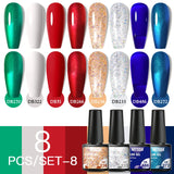 Hivava  -  6/8pcs Gel Nail Polish Set Nude Pink Gel Varnishes Kit Glitter Soak Off Uv Led Gel Semi Permanent Nail Art Gel Lacquer