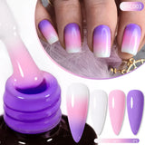 Hivava  -  7ml White Nude Glitter Thermal Gel Nail Polish Temperature Color Changing Soak Off UV LED Nail Art Gel Varnish