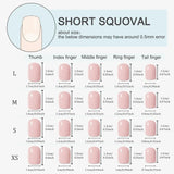 Hivava  10pcs Handmade Short Press On Nails Square Nude Nails With Color French Designs DIY False Nails For Women Spring Summer Wear