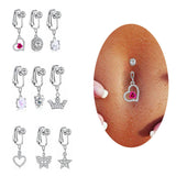 Hivava  1PC Fake Piercing Belly Button Rings Fake Belly Rings Butterfly Clip On Umbilical Navel Piercing Cartilage Earrings Body Jewelry