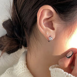 Hivava  -  Silver Color Bow Earbuckle Earrings for Women Korean Style Cute Bow Ornaments Jewelry