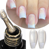 Hivava  -  7.5ml Gold Glitter Laser Nail Gel Polish Semi Permanent Varnish Soak Off UV LED Nail Art Base Top Coat Gel Manicure