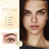 Hivava  Natural Colored Contact Lenses 1Pair Ocean Blue Lenses Beautiful Pupil Yearly Makeup Lens Brown Eyes Contacts Lenses