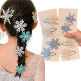 Hivava  -  Blue White Snowflake Hair Clip Fashion Barrettes Party Gifts Snowflake Hairpins Christmas Hair Accessories Xmas Bow Hair Clip