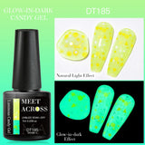 Hivava  -  7ml Glow In Dark Candy Gel Nail Polish Summer Sparkly Glitter Sequins Luminous Nail Art UV Gel Varnish Manicure