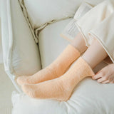 Hivava  Solid Color Thermal Women Socks Soft Plush Autumn Winter Thick Warm Snow Socks Women Fashion Homewear Keep Warm Floor Sleep Sock