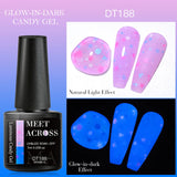 Hivava  -  7ml Glow In Dark Candy Gel Nail Polish Summer Sparkly Glitter Sequins Luminous Nail Art UV Gel Varnish Manicure