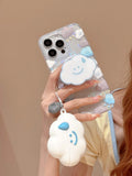 Hivava  Cartoon Smile Cloud Laser Love Heart Fundas For Iphone 14 15promax 13 15 Pro Max 14Pro 12 Cute Magnetic Stand Holder Phone Case