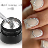 Hivava  -  Metallic Painting Gel Nail Polish Chrome Gold Silver Mirror Metal Effect Super Bright Draw Line French Nail Gel 5ml