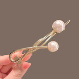 Hivava  -  New Simplicity Metal Pearl Hair Clips Hairpins Frog Buckle Ponytail Clip Elegant lady's hair clip summer accessories