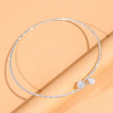 Hivava Fashion Rhinestone Heart Collar Choker Necklace for Women Simple Open Collar Necklace Torques Jewelry Accessories