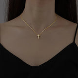 Hivava  -  Fashion Silver Color Double Layer Cross Pendant Necklaces For Women Sparkling Clavicle Chain Choker Charm Necklace Jewelry Gifts