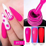 Hivava  -  7ml Fluorescent Glow In Dark Gel Nail Polish  Neon Luminous Gel Vernis Semi Permanent Nail Art UV LED Varnish Design