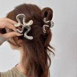 Hivava  -  New Simple Irregular Metal Hair Clips Elegant Geometric Women Ponytail Clip Crab Claw Fashion Headdress Hair Accessories