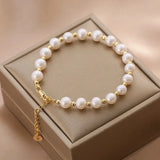 Hivava  -  jewelry 100% natural freshwater Baroque irregular pearl bracelet female design titanium OT bracelet fashion high-grade gift.