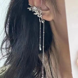 Hivava  -  Y2K Fairy Butterfly Tassel Ear Clips Angel Ear Bone Clip Earring Elf Female Hole Cuff Hanging Earring Fashion Jewelry