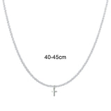 Hivava  -  1 PCs Simple Ins Cauliflower Chain Sparkling Cross Collarbone Chain Full Star Collar Choker Necklace