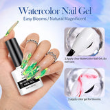 Hivava  -  10ml Watercolor Nail Gel Clear Transparent Gradient Flower Effect Semi Permanent Soak Off UV LED Gel Nail Polish