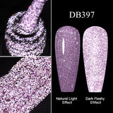 Hivava  -  Reflective Glitter Gel Pink Sparkling Sequins Gel Nail Polish Soak Off UV Nail Gel Semi-permanent Nail Art Decoration