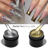 Hivava  -  8ml Metallic Painting Nail Gel Polish Gold Silver Creative Elastic Nail Gel for PaintingDrawing Magic Mirror Gel Varnish