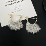 Hivava  -  Fashion Statement Gold Silver Color Long Metal Chain Bling Tassel Earrings for Women Wedding Ms Hot Jewelry Pendant Gift