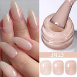 Hivava  -  Jelly Nude Gel Nail Polish 10ml Light Pink Peach Translucent Color UV Light Cure Gel Varnish Nail Art DIY at Home