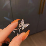 Hivava  -  Fashion Gothic Metal Butterfly Nail Rings for Girls Women Punk Rhinestone Fingertip Protective Cover Fidget Ring Jewelry