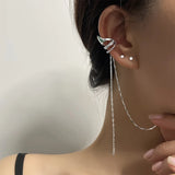 Hivava  -  1 Pc Cross Ear Cuff Earrings Tassel Rhinestones Piercing Stud Earring Simple Chain Clip Earrings Cuff Trendy Women Jewelry