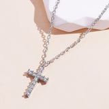 Hiava  -  Fashion New Zircon Inlaid Cross Necklace Pendant Jewelry for Women Gold Color Long Clavicle Chain Necklaces