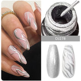 Hivava  -  Metallic Gold Sliver Pink 5ml Liner Gel Nail Art Polish Painting Mirror Gel Graffiti Stripe Design Varnish DIY