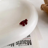 Hivava  -  New Wine Red Flocking Bow Rings Women Winter Adjustable Velvet Wedding Ring Streetwear Jewelry Friends Gift звенеть