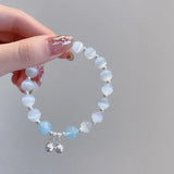 Hivava Fashion Moonstone Bell Elastic Beaded Bracelet for Women Exquisite Charm Opal Designer Brand Bracelets Accessories Jewelry Gifts