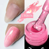 Hivava  -  7ml Sparkling Glitter Rubber Base Gel Nails Shining Glitter Semi Permanent Soak Off UV LED Varnish All for Manicure