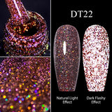 Hivava  -  7ml Purple Fluorescent Reflective Gel Nail Polish Neon Glitter Sparkly Semi Permanent UV LED Gel Nail Art Varnish