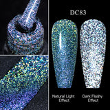 Hivava  -  Reflective Glitter Gel Pink Sparkling Sequins Gel Nail Polish Soak Off UV Nail Gel Semi-permanent Nail Art Decoration