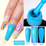 Hivava  -  7ml Fluorescent Glow In Dark Gel Nail Polish  Neon Luminous Gel Vernis Semi Permanent Nail Art UV LED Varnish Design