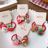 Hivava  -  2PCS New Christmas Elk Princess Cartoon Hair Ties Headwear Lovely Kids Elastic Hair Bands Children Rope Girls Baby Accessories