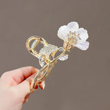 Hivava  - jewelry Elegant Ginkgo biloba Hairpin For Women exquisite Metal flowers Hair Clips Fashion Sweet Ponytail Claw Clip ACCESSORI FOR GIRL