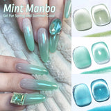 Hivava   -  Mint Green Color Cat Magnetic Gel Nail Polish Sparkle Glitter Gel Varnis Semi Permanent 10ml for Summer Manicure DIY