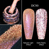 Hivava  -  Reflective Glitter Gel Pink Sparkling Sequins Gel Nail Polish Soak Off UV Nail Gel Semi-permanent Nail Art Decoration