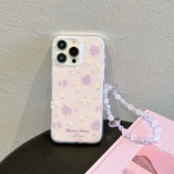 Hivava  -  Purple flower Phone Case For Iphone 15Pro 13Pro 15ProMax 13 11 14 15 Pro Max 14Pro 12 floral sweety bracelet shockproof cover