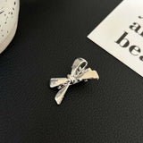 Hivava  -  Korean Metal Bow Hair Clip For Women Sweet Cool Silver Color Small Side Clip Duckbill Hairpin Headwear Hair Accessories