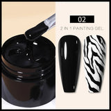 Hivava   -  White Black Painting Gel Polish 5ml Professional Super Texture Line Flower Drawing Gel Soak Off UV Nail Art Gel