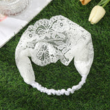 Hivava   -  Crochet Hair Scarf Bands Elastic White Turban Headband Lace Hollow Flower Headwrap Bandana for Women Fashion Hair Accessories